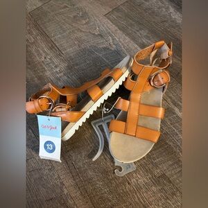 Cat & Jack Girls' Cognac Tan Strappy Gladiator Sandals